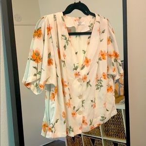 crop blouse | floral blouse | short sleeve blouse